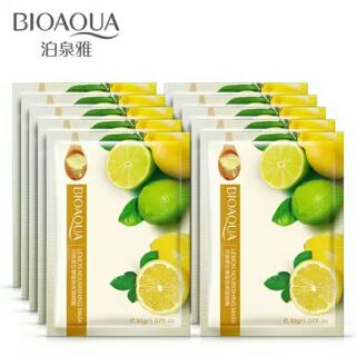 1 miếng lẽ mặt nạ chanh dưỡng trắng da bioaqua.