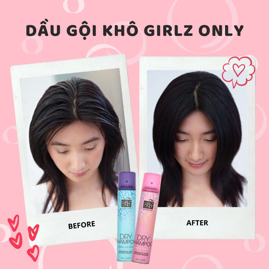 Dầu Gội Khô Giúp Tóc Sạch Dầu, Trở Nên Bồng Bềnh Ngay Lập Tức Girlz Only Dry Shampoo 200ml - Dawn 'Til Dusk (Xanh)