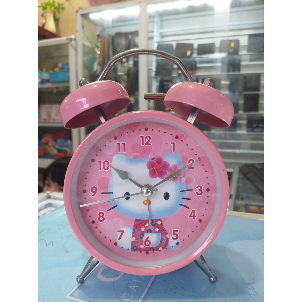 Đồng Hồ Báo Thức Hai Quả Chuông LOẠI TO mèo hello kitty(ảnh do shop tự chụp nha mọi người)