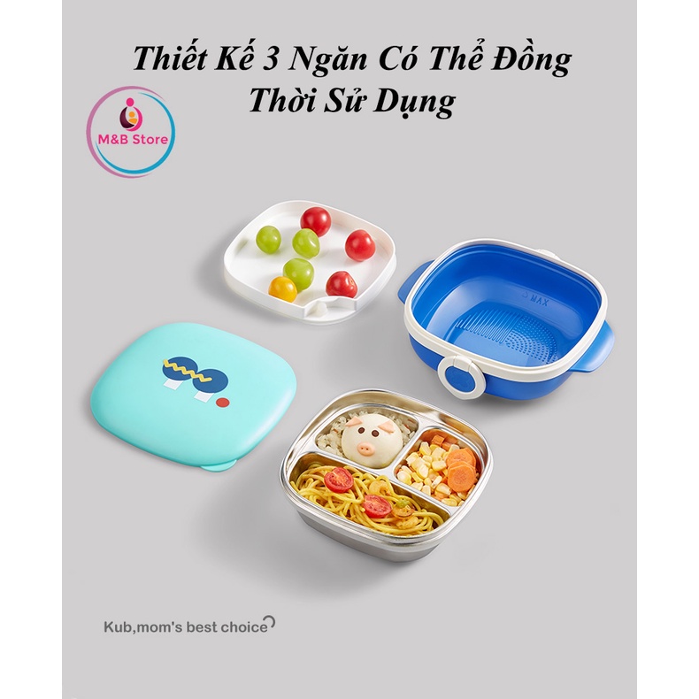 Khay Ăn Dặm Giữ Nhiệt, Inox 316, Dung Tích 500ml - KUB