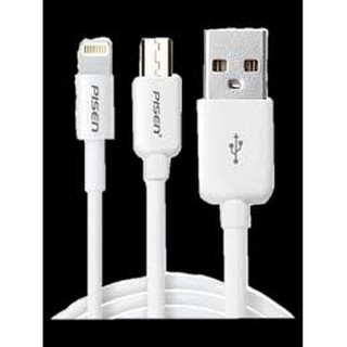 Cáp Pisen 2 trong 1 Micro/Lightning