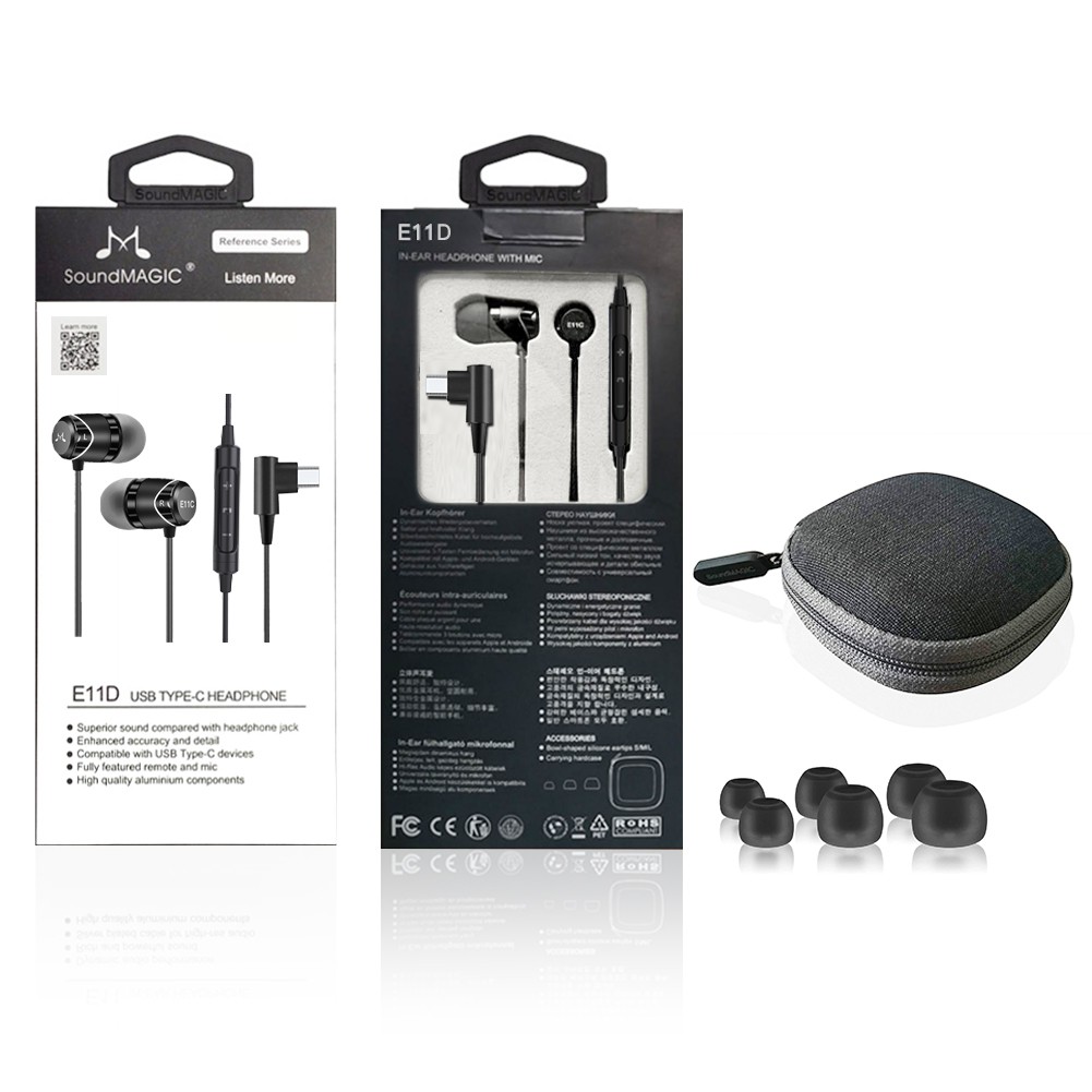 Tai Nghe Nhét Tai SoundMAGIC E11D Cổng USB Type C Âm Thanh Stereo HiFi Cách Âm Màu Đen Tương Thích Với Android