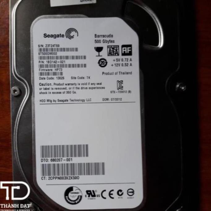 Ổ cứng máy tính 500GB bóc máy các loại Samsung, Seagate, Westen - Ổ cứng HDD 500GB SATA 2