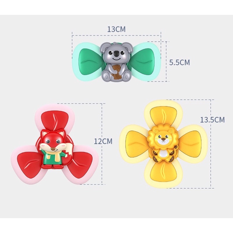 Con quay Spinner cute đáng yêu dán tường chống nước con vật hồ ly koala sư tử đồ chơi cho bé xả Stress giảm áp lực