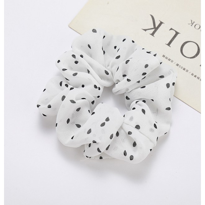Sét 2 Dây buộc tóc Scrunchies Chiffon chấm bi Song An Eco HD47 (Giao mầu ngẫu nhiên)