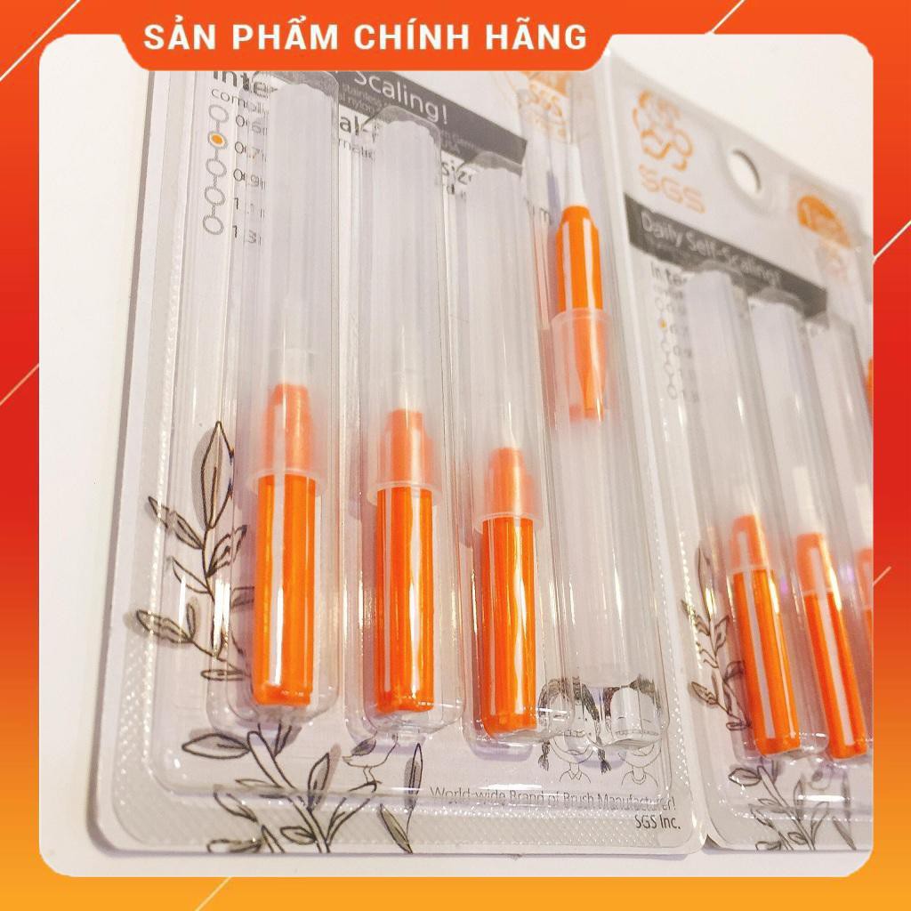 Chải kẽ răng cao cấp SGS kiểu I size 0.7mm nhập khẩu từ Hàn Quốc ( vỉ 4 cây )