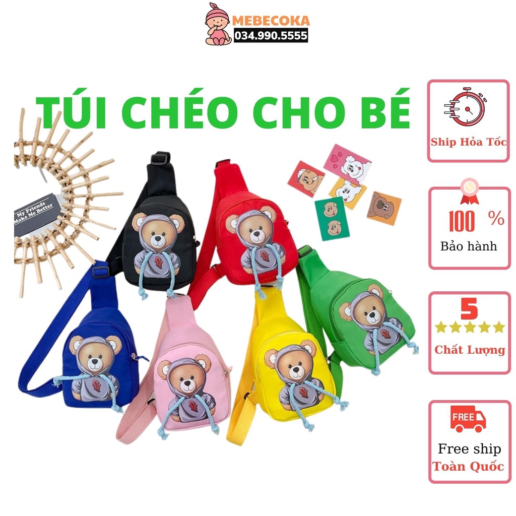 Túi đeo chéo cho bé hình GẤU CUTE, túi trẻ em mini đi chơi – du lịch phong cách hàn quốc siêu xinh, ngộ nghĩnh.