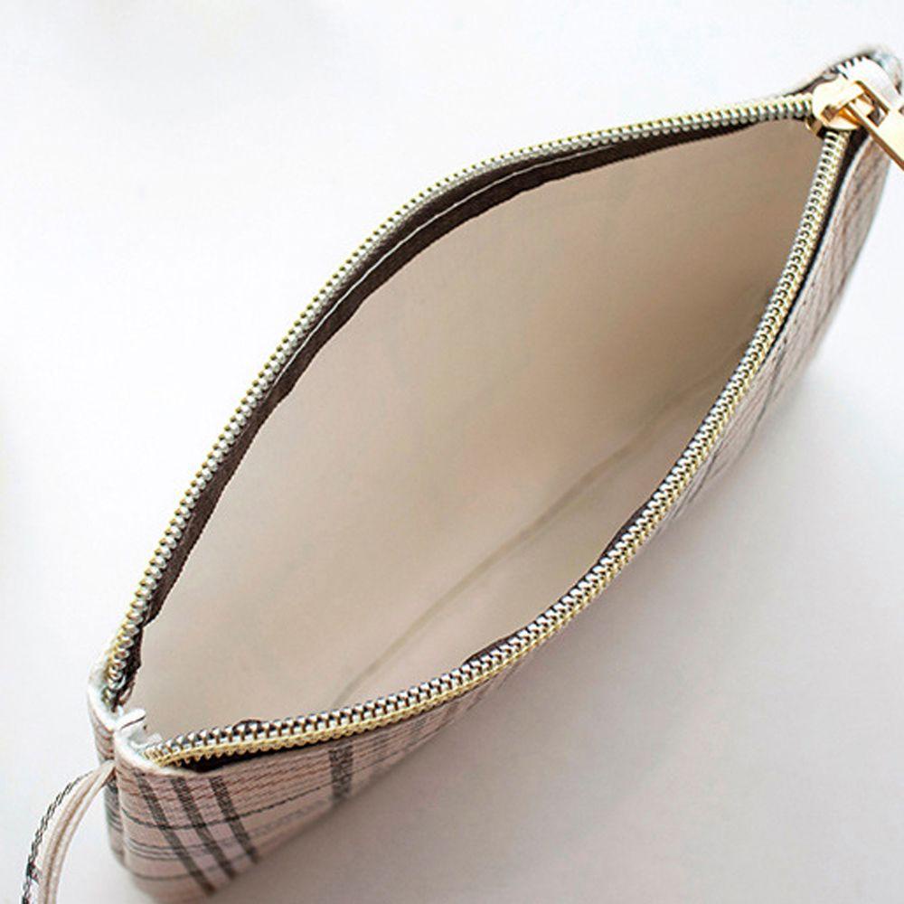 OCEANMAP Túi Đựng Mỹ Phẩm Cầm Tay Họa Tiết Kẻ Sọc Thời Trang Cổ Điển