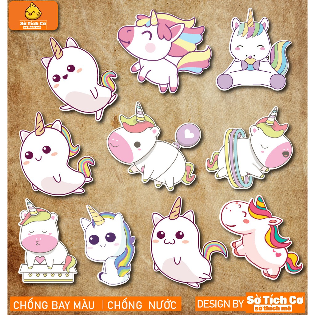 Unicorn dán điện thoại, laptop, mũ bảo hiểm, guitar, vali MSP: ST08