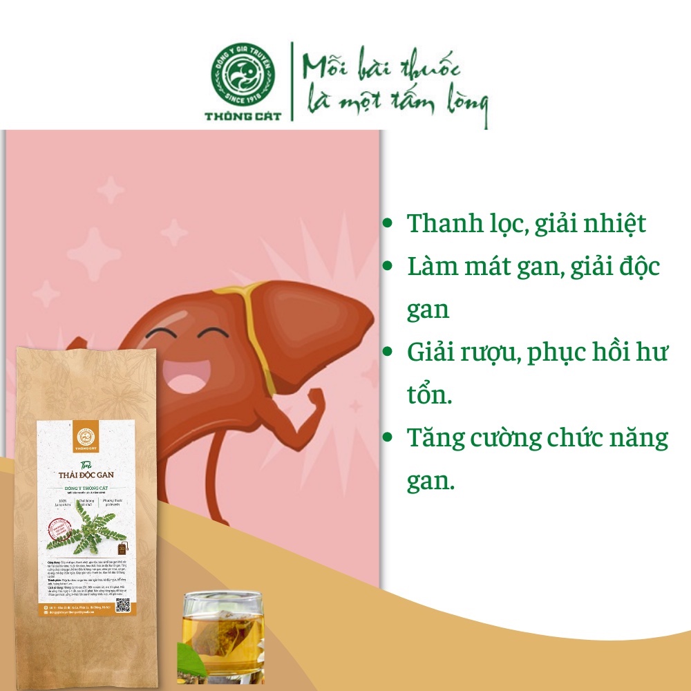 Trà giải độc, thanh lọc, detox cơ thể_Thảo mộc túi lọc giảm mụn, nóng trong Đông y gia truyền Thông Cát (Since 1918)