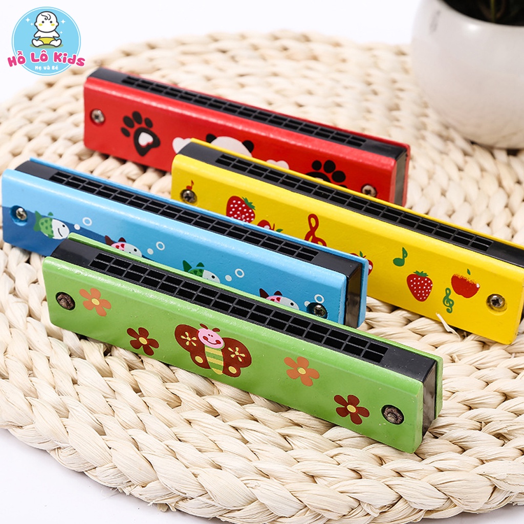 Kèn harmonica đồ chơi cho bé, kèn hamonica 16 lỗ nhiều màu đáng yêu Hồ Lô Kids