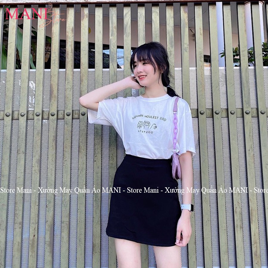 Chân váy chữ A ngắn màu đen cạp lưng cao có túi quần lót trong - Vải Umi hàn - Mặc đi làm công sở học chơi đẹp