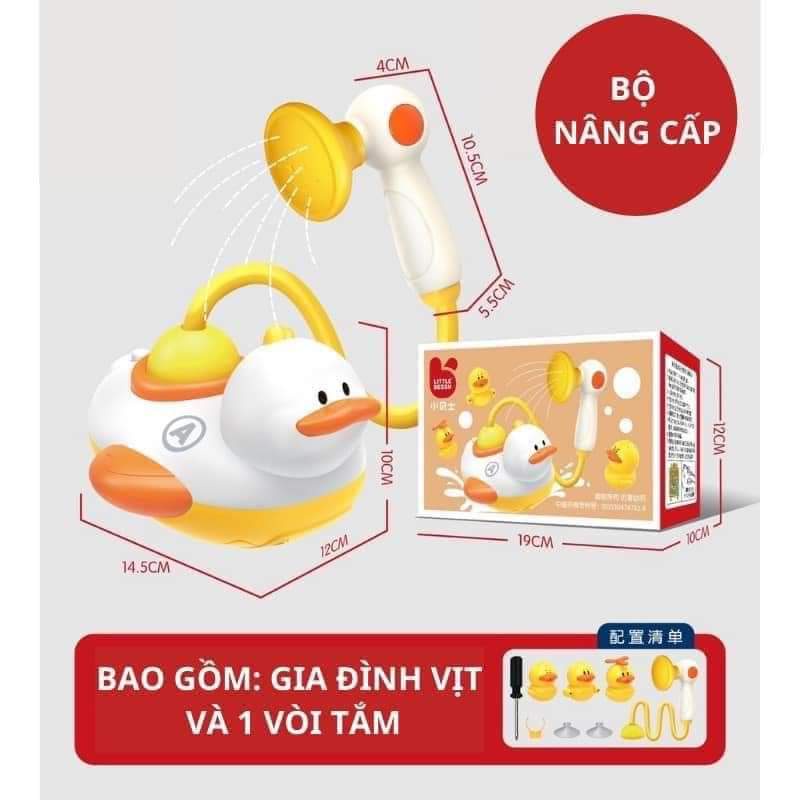 Đồ chơi nhà tắm con vịt kèm vòi sen với chất liệu nhựa an toàn cho bé từ 1 2 3 4 tuổi