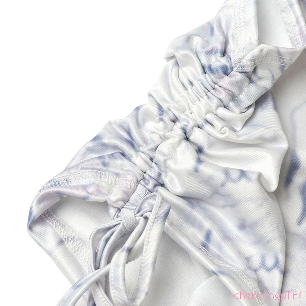 Áo lệch vai thắt dây in họa tiết gợi cảm cho nữ