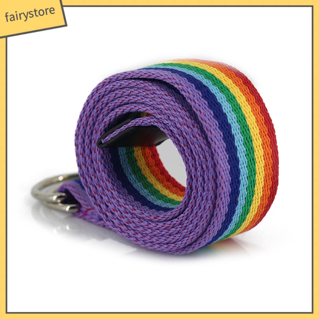 Thắt Lưng Vải Sọc Màu Cầu Vồng 130cm