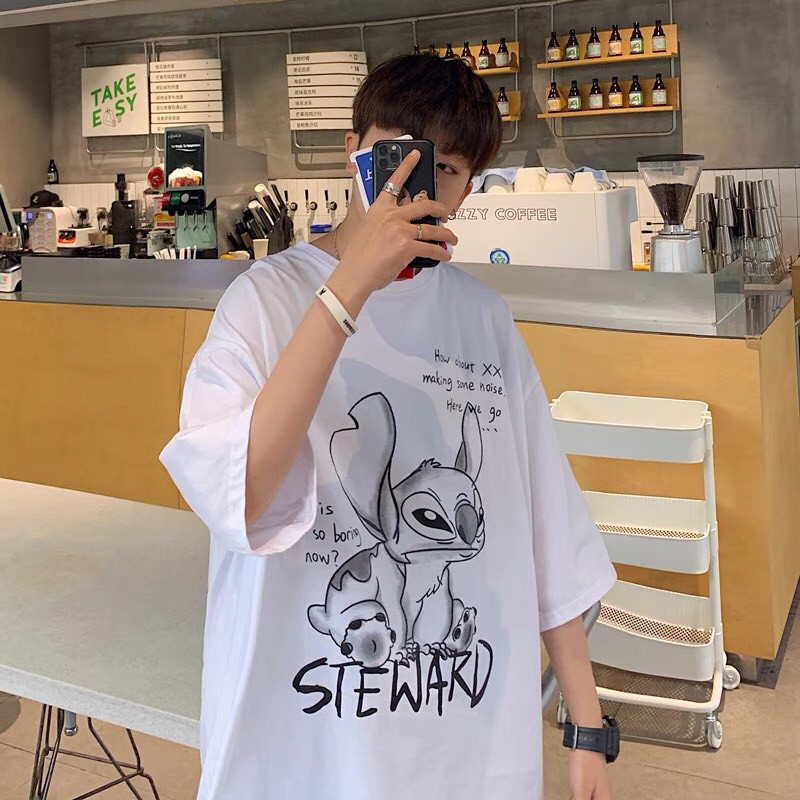 [Mã WASKT410K giảm 10K đơn 50K] Áo thun tay lỡ unisex form rộng STEWARD phông nam nữ phong cách ulzzang Wind