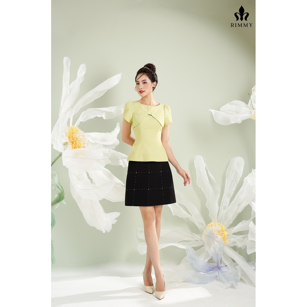 Áo sơ mi xanh cốm cách điệu Risy By Rimmy