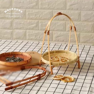 Kệ mẹt tre tròn 1 Tầng - ĐK 18 x cao 22cm