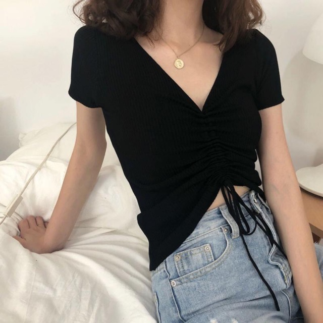 Áo Croptop dây rút ngực | BigBuy360 - bigbuy360.vn