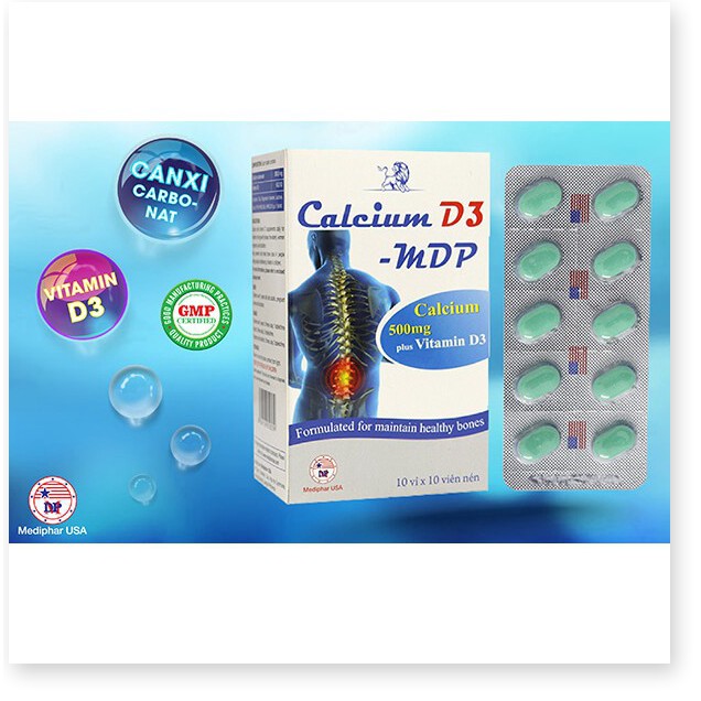 [Mã chiết khấu giá sỉ chính hãng] Calcium D3 MDP - Bổ sung canxi, vitamin D3 cho bà bầu và phát triển chiều cao cho trẻ