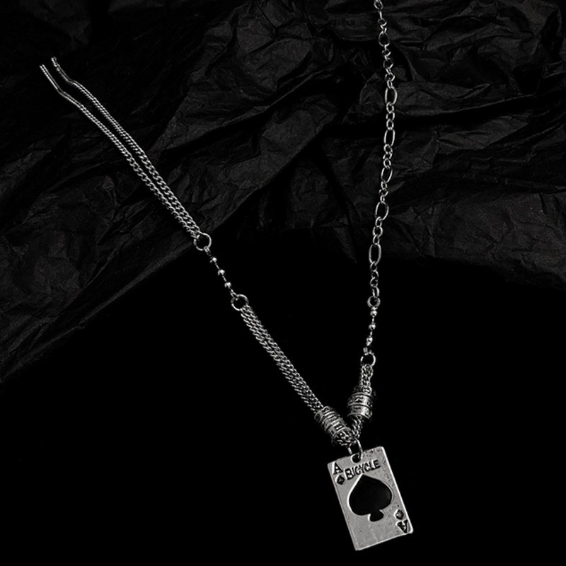 Vòng cổ nhiều lớp có mặt dây phong cách hip hop xu hướng