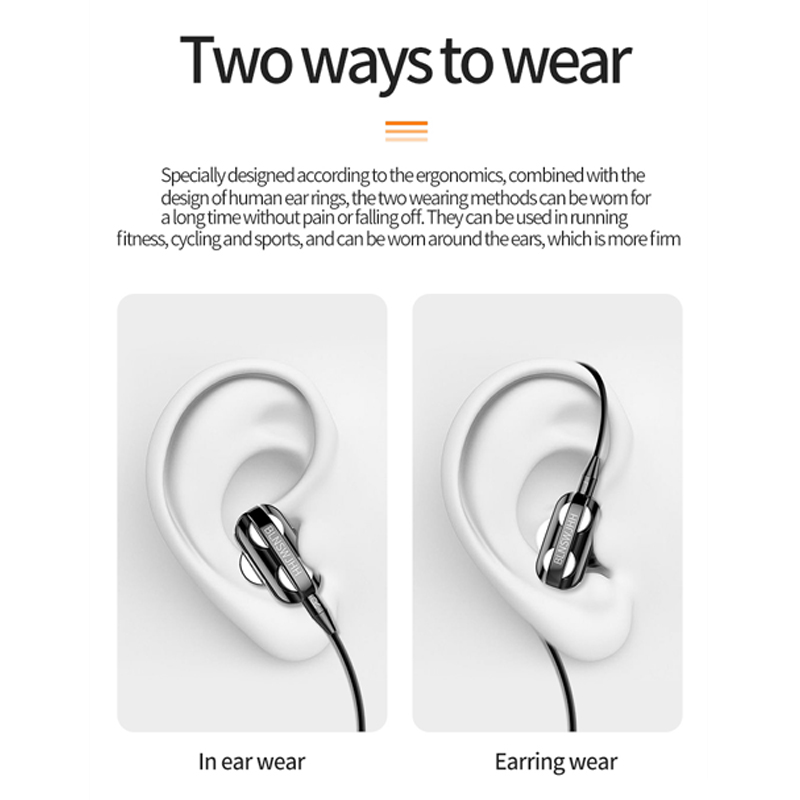 Tai nghe nhét tai có dây kèm micro phong cách thể thao dành cho Samsung OPPO 6s Plus 3.5mm
