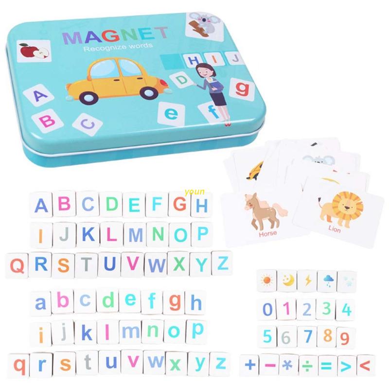 Bộ Đồ Chơi Thẻ Chữ Cái Và Số Bằng Gỗ Có Nam Châm Hít Tủ Lạnh Cho Bé