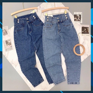 Quần bò baggy nữ quần jean baggy nữ quần jeans nữ cạp cao 3 size S M L hót 2021
