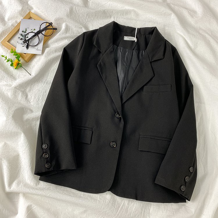 ÁO KHOÁC BLAZER ĐEN HANXI BASIC JACKET - AK097 (2 lớp)