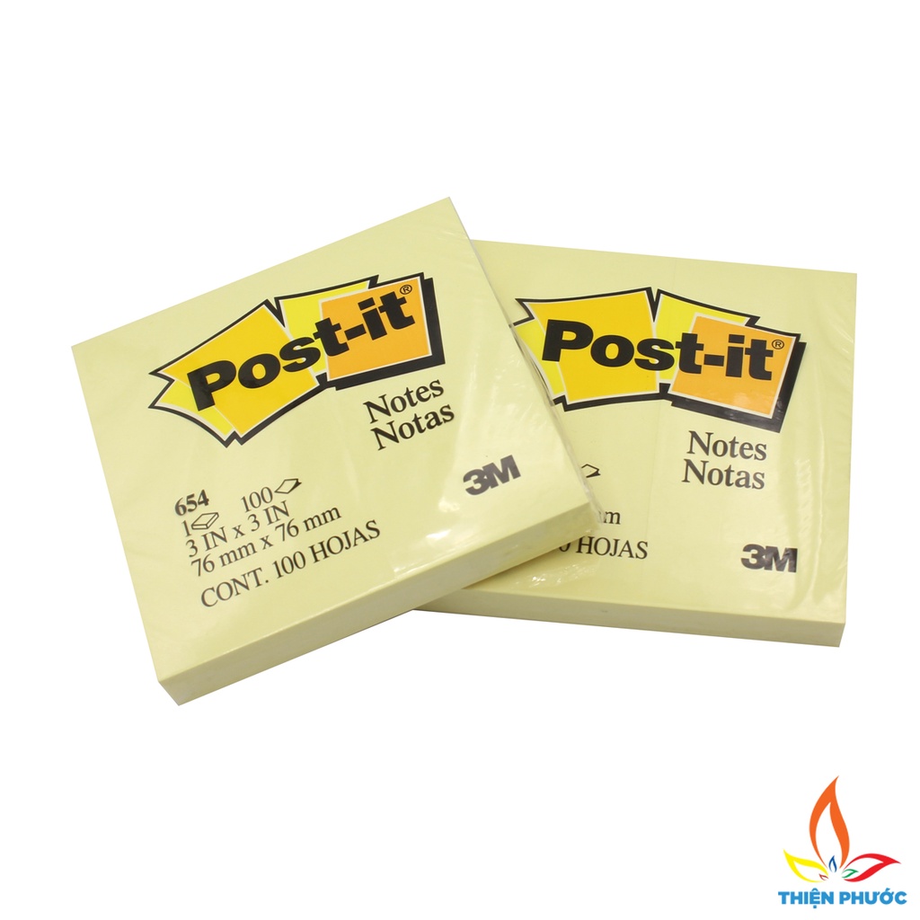 Giấy Note ghi chú vàng Post-it 3M 2x3mm 100 tờ 1 xấp SUKADO