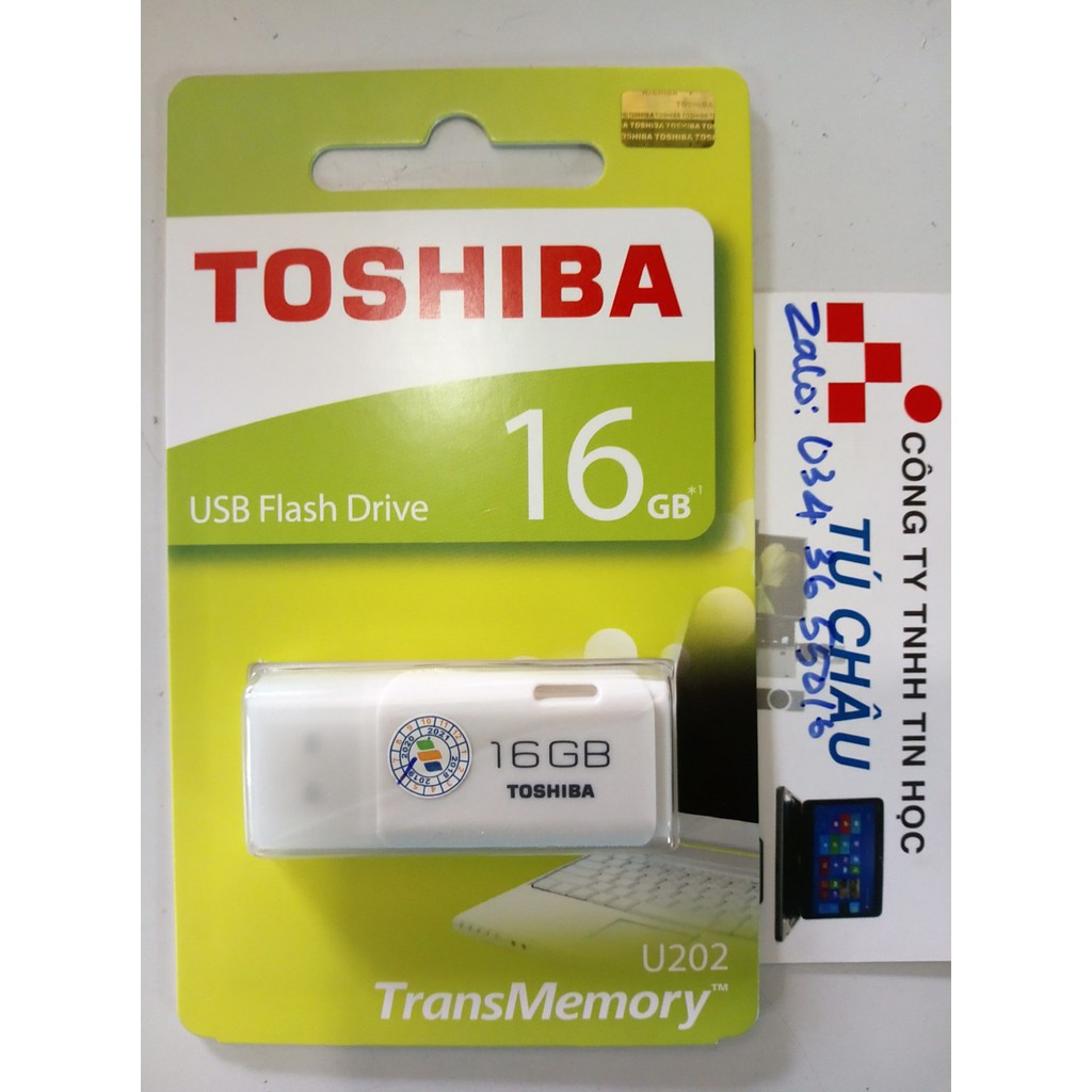 USB Flash Toshiba U202 - 16GB _ Chính Hãng (MÀU TRẮNG HOẶC MÀU XANH)