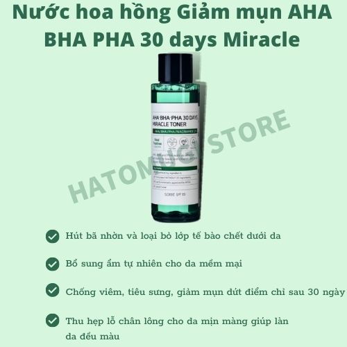 Nước Hoa Hồng Dưỡng Trắng Da [Hết Mụn 100% -Hàng Auth] Nước Hoa Hồng Some By Mi AHA-BHA-PHA 30 Days Miracle Toner 150ml