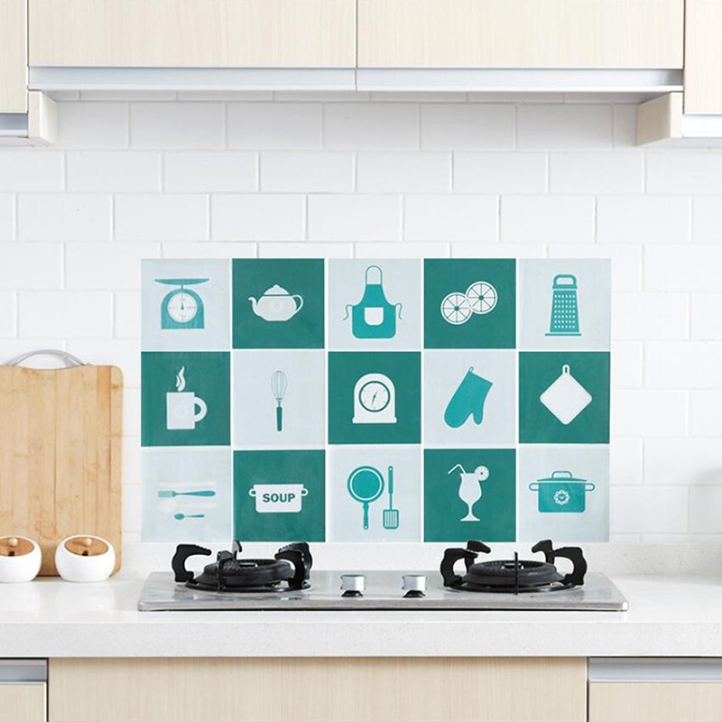 Phim nhôm dán tường tự dính chống nước chống dầu họa tiết hoạt hình dễ thương sử dụng cho nhà bếp
