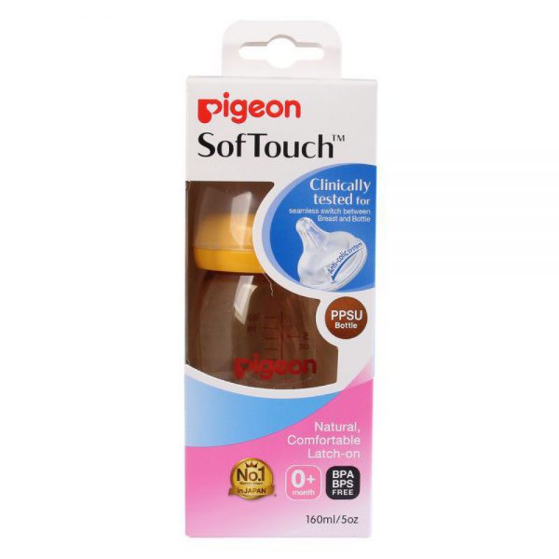 Bình sữa Pi nhựa Ppsu cổ rộng softouch 160ml/ 240ml cho bé