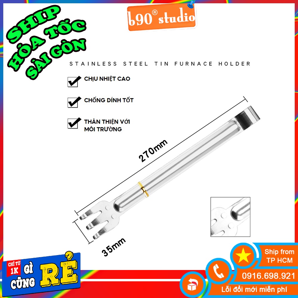 Tay cầm kẹp 3 răng gắp linh kiện , mạch điện tử , gắp nồi đa năng không gỉ dày ,chịu nhiệt độ cao