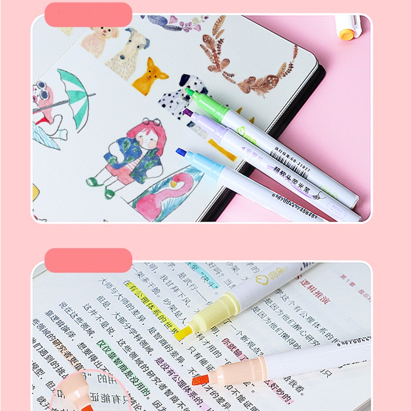 Set 6 bút đánh dấu RUIXIANG đầu xiên mềm dùng viết trang trí album ảnh