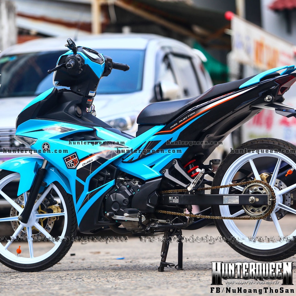 Tem rời cao cấp Y15ZR 2022. Decal dán xe Ex150 đen xanh. Chống nước, bền màu, kích thước chuẩn