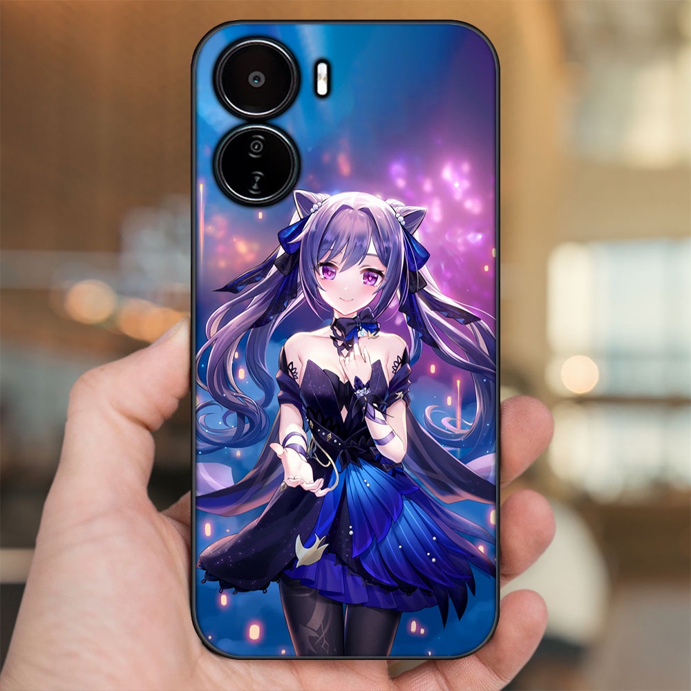 Ốp lưng Vivo Y16 viền đen in hình Keqing Genshin Impact
