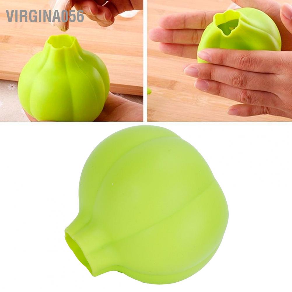 Hàng Hot Dụng cụ bóc vỏ tỏi bằng silicone màu xanh lá cây Dụng cụ bóc vỏ thực phẩm Vật liệu mềm cho nhà bếp Hàng giao ngayVirgina056