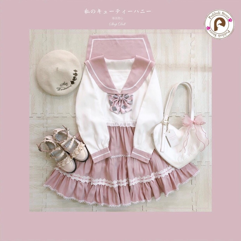 Áo sailor croptop nhiều màu hãng Sleepdoll