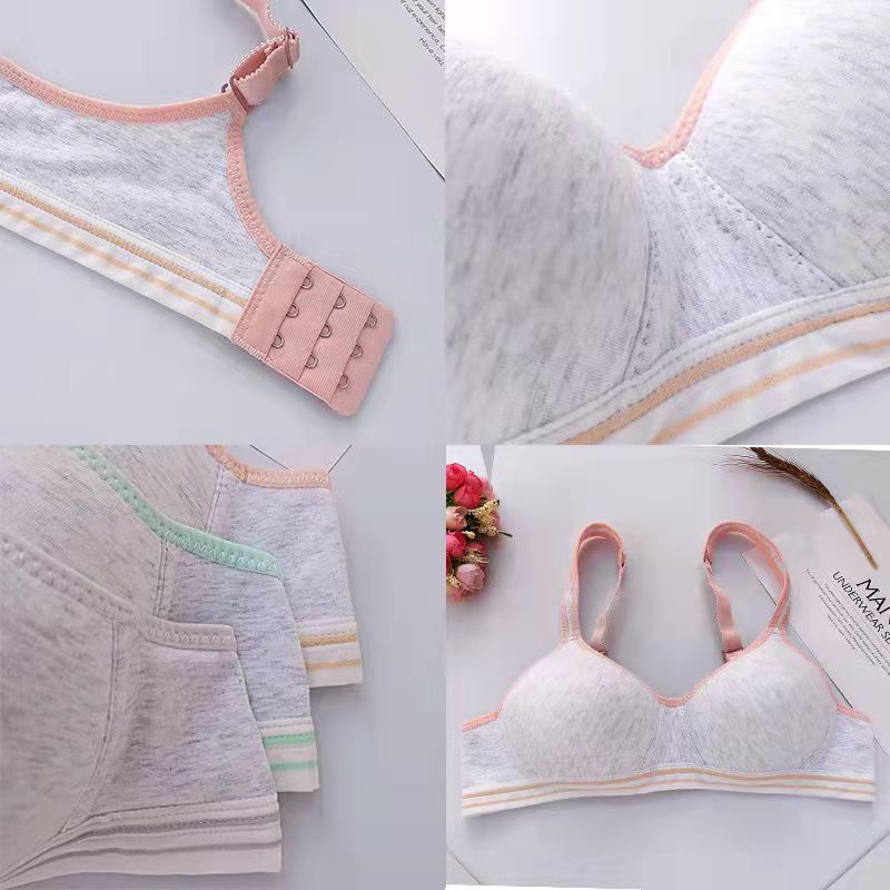 Áo Ngực cotton Không Gọng Màu Trơn Thoải Mái Cho Nữ