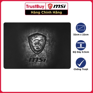 Miếng lót chuột gaming msi agility gd20 đế cao su chống trượt, kích thước 32 x 22cm - hàng chính hãng