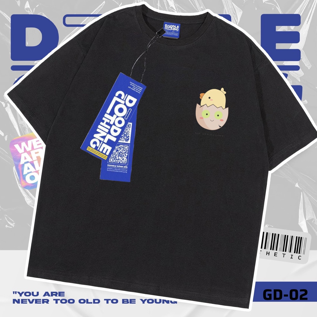 Áo thun nam nữ tay lỡ unisex oversize áo phông form rộng basic tee các mẫu logo gà con siêu dễ thương