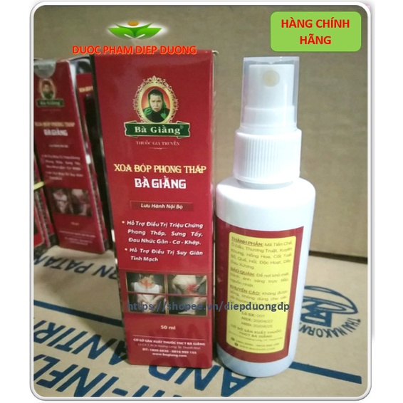 Xoa Bóp Phong Thấp Bà Giằng - chai xịt 50ml