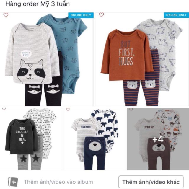 Set quần áo trẻ em carter