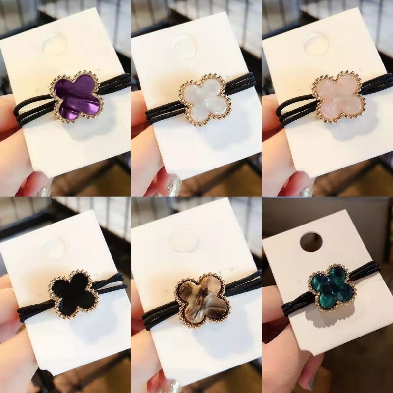 Dây Buộc Tóc Cao Su Co Giãn Tốt In Họa Tiết Hoa Đơn Giản Phong Cách Hàn Quốc Cho Nữ