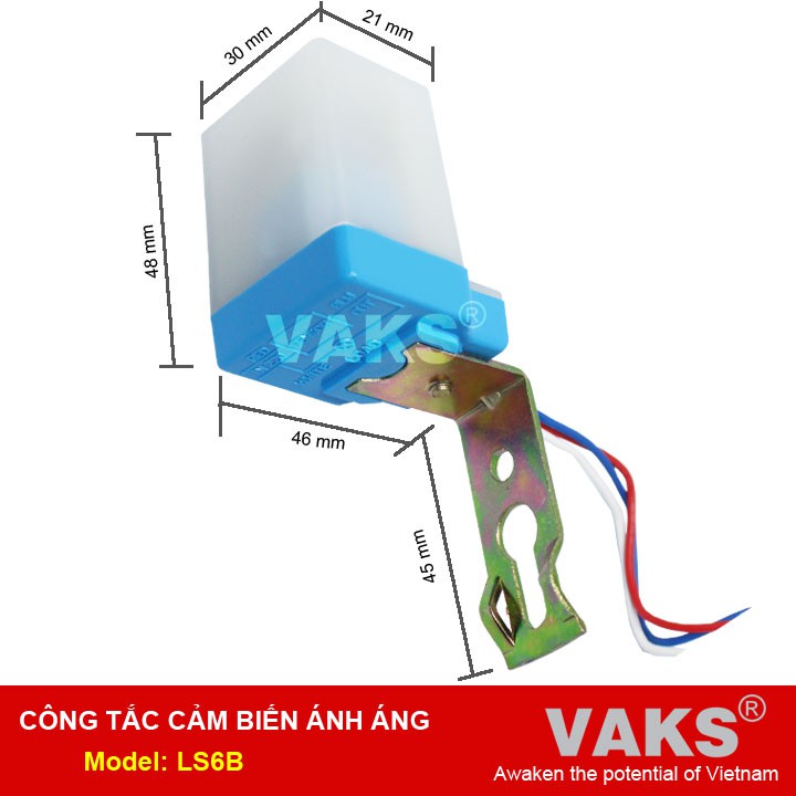 Bộ 2 Công tắc cảm biến ánh sáng LS6B + Tặng 2 bóng đèn Led 7W và 2 đuôi đèn chống nước