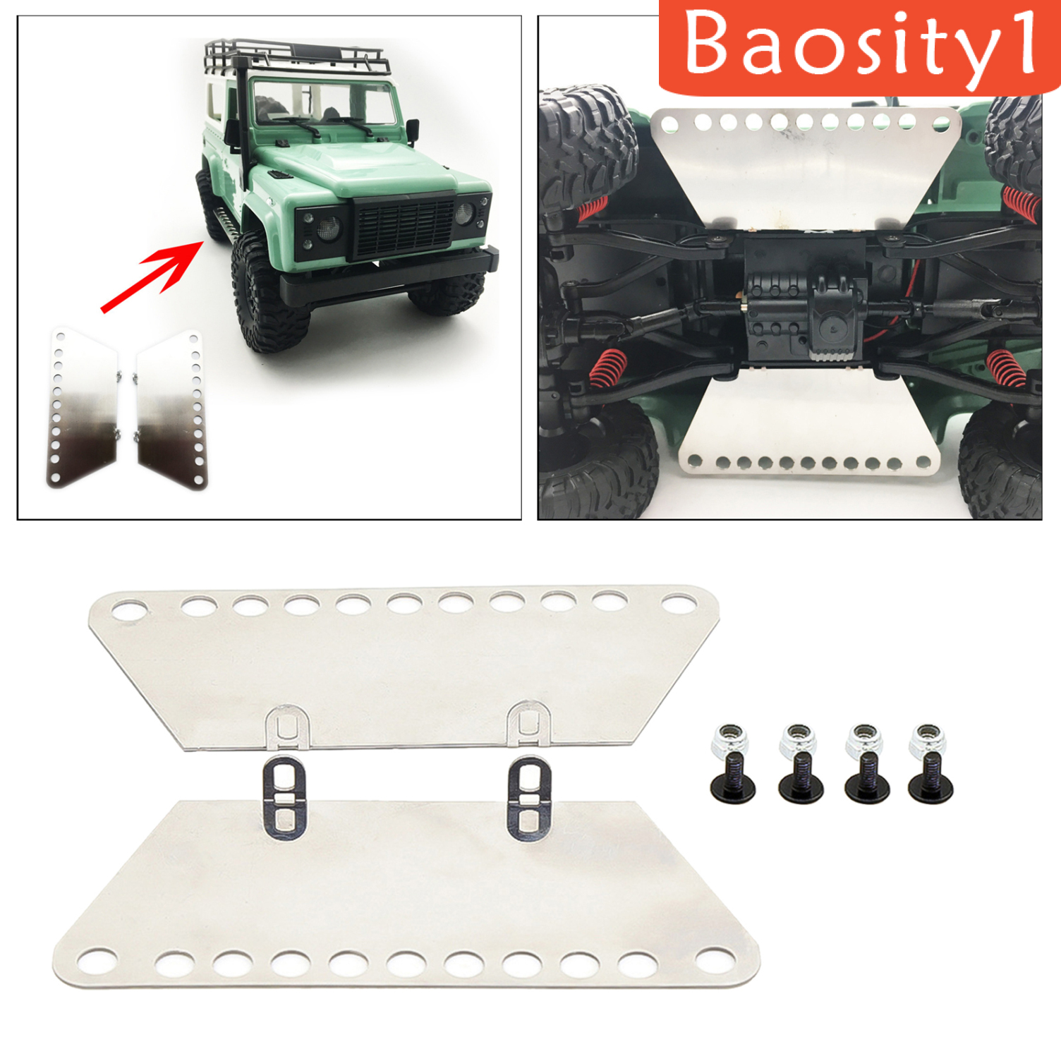[BAOSITY1]Metal Side Foot Pedal Plate Repair Parts For 1/12 MN D90 D91 RC Truck Car