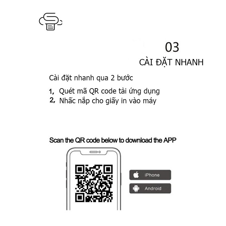 Máy in mã vạch mini, máy in mincode, in QR..bluetooth in nhiệt