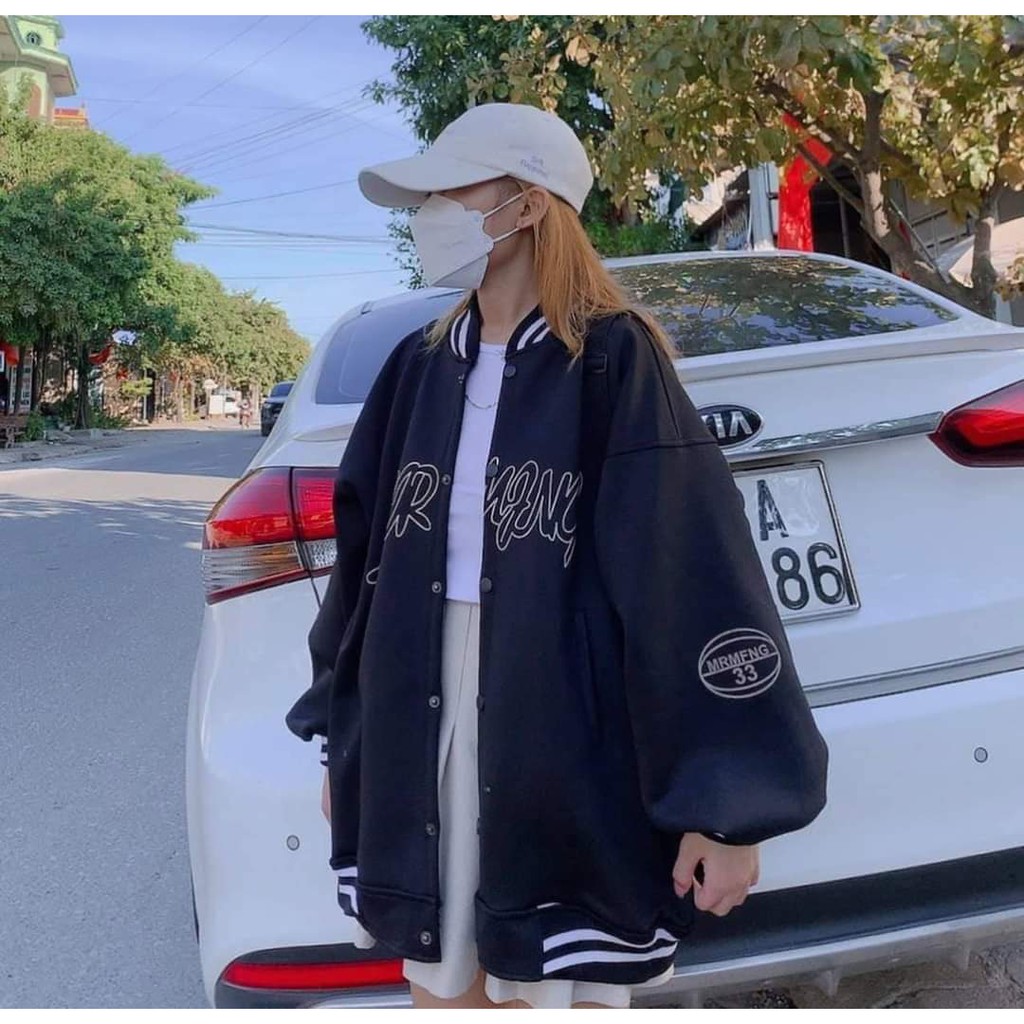 Áo Khoác Nữ, Áo Bomber MR Logo Tay Chất Umi Ép Nỉ Dày Dặn ( Kèm Ảnh Thật Sp) | BigBuy360 - bigbuy360.vn
